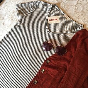 Striped layering tee