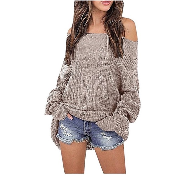 Sweaters - ❣️LAST ONE❣️Oversize Brown Iff Shoulder Sweater