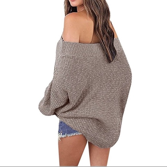 ❣️LAST ONE❣️Oversize Brown Iff Shoulder Sweater - Picture 2 of 4