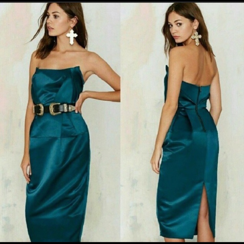 Nat gal she devil teal dress
