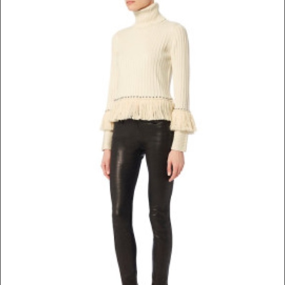 NWOT Jonathan Simkhai Studded Fringe Turtleneck - Picture 1 of 7