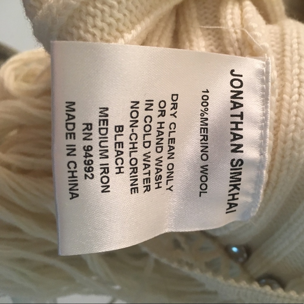 NWOT Jonathan Simkhai Studded Fringe Turtleneck - Picture 6 of 7
