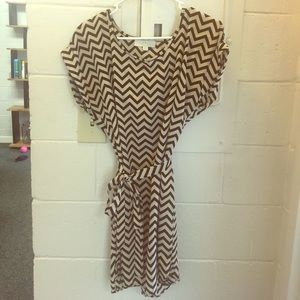 Black and Tan Chevron Dress