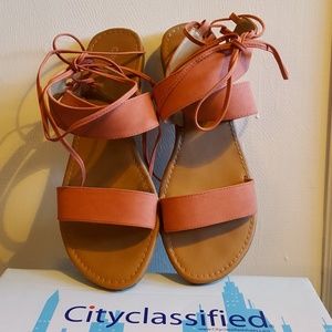 City Classified Zinty Lace Up Gladiator sandals