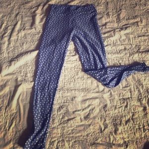 Periwinkle leggings with cute polka dots!