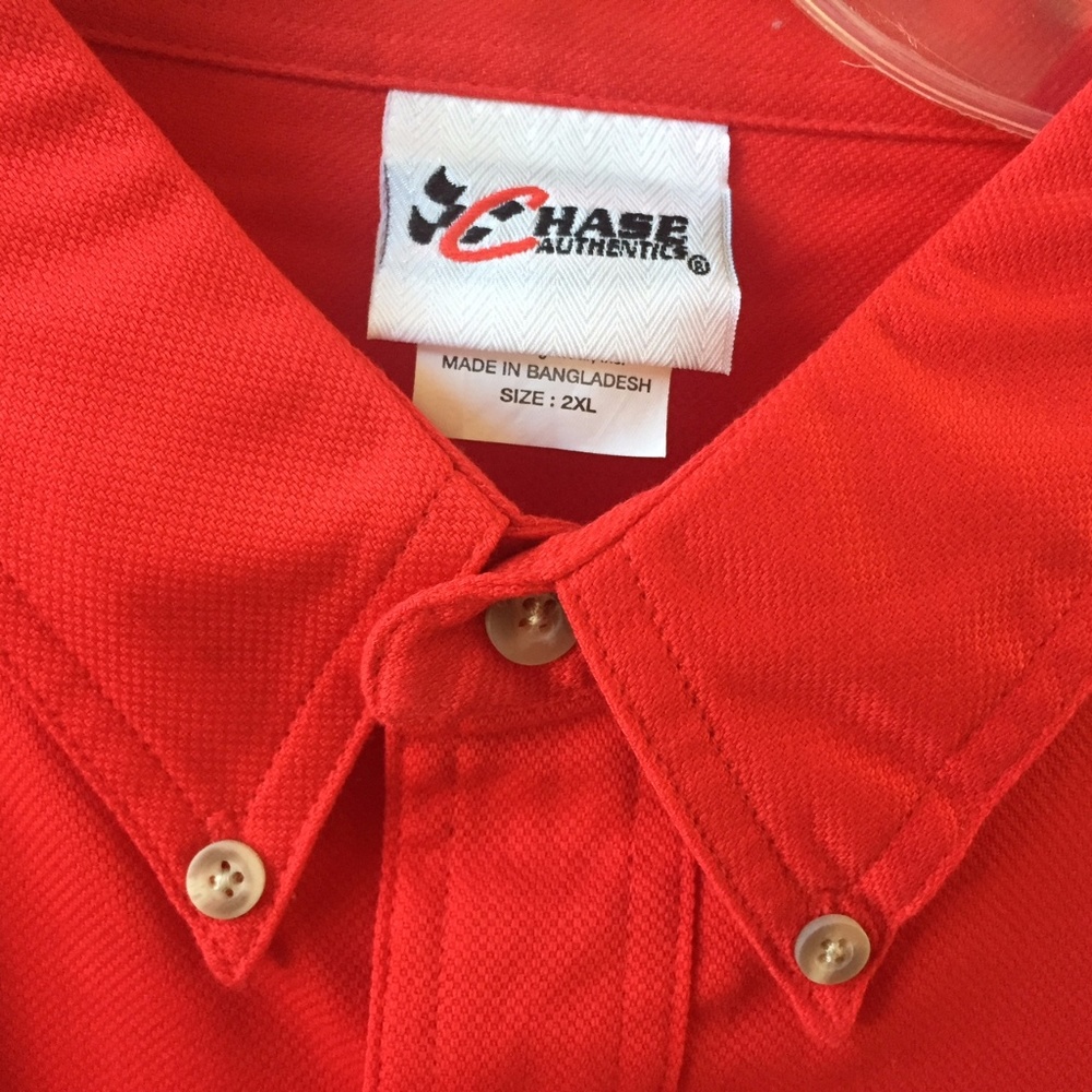 Chase Authentics Red NASCAR Uniform Work Shirt 2X - Picture 7 of 8