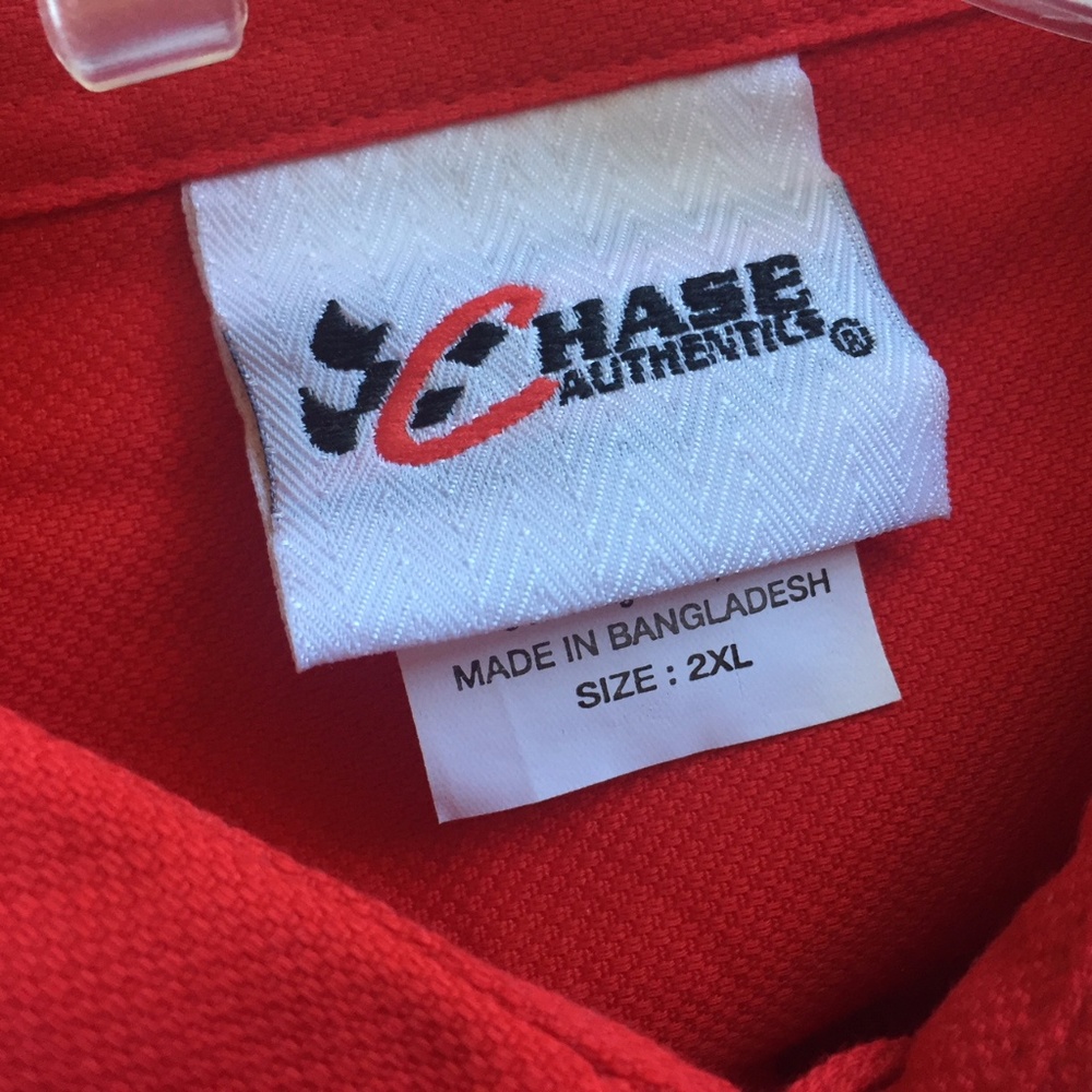 Chase Authentics Red NASCAR Uniform Work Shirt 2X - Picture 8 of 8