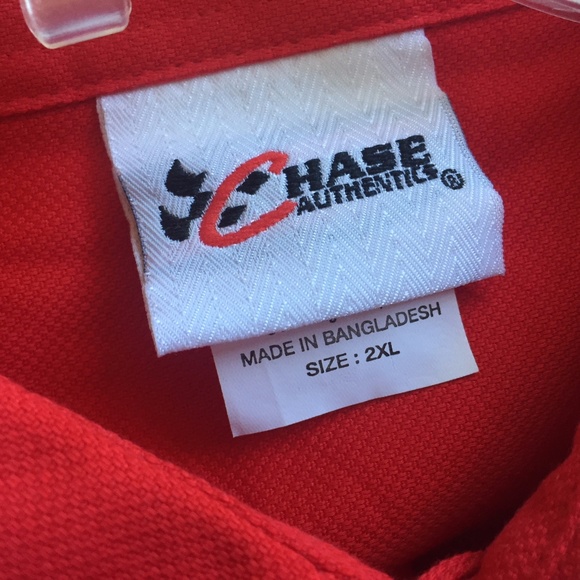 Chase Authentics Red NASCAR Uniform Work Shirt 2X - Picture 8 of 8