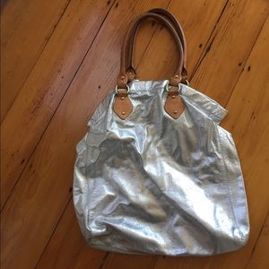 J. Crew silver handbag