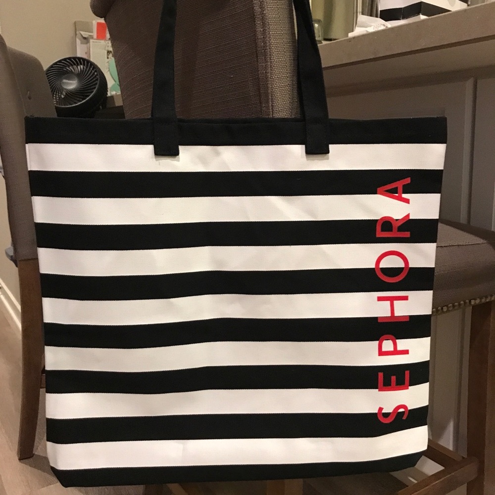 NEW Sephora striped tote bag
