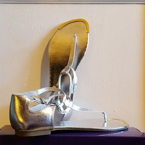 Madden Girl Silver Thong Sandals
