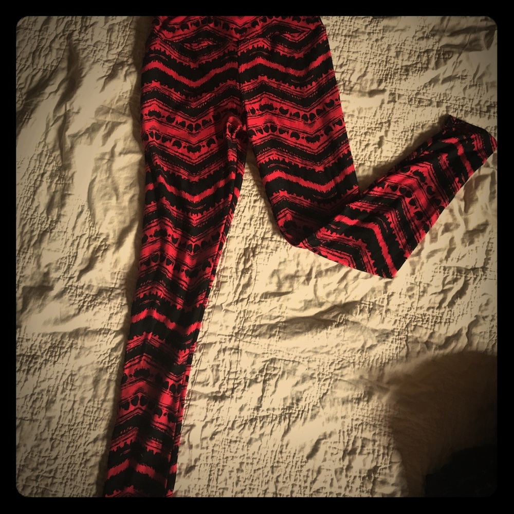 Bold Hot Pink and Black Leggings - Never Worn!