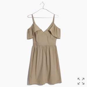 Madewell cold shoulder khaki dress