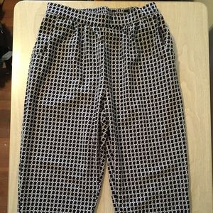 Bobeau Black and White Print Pants
