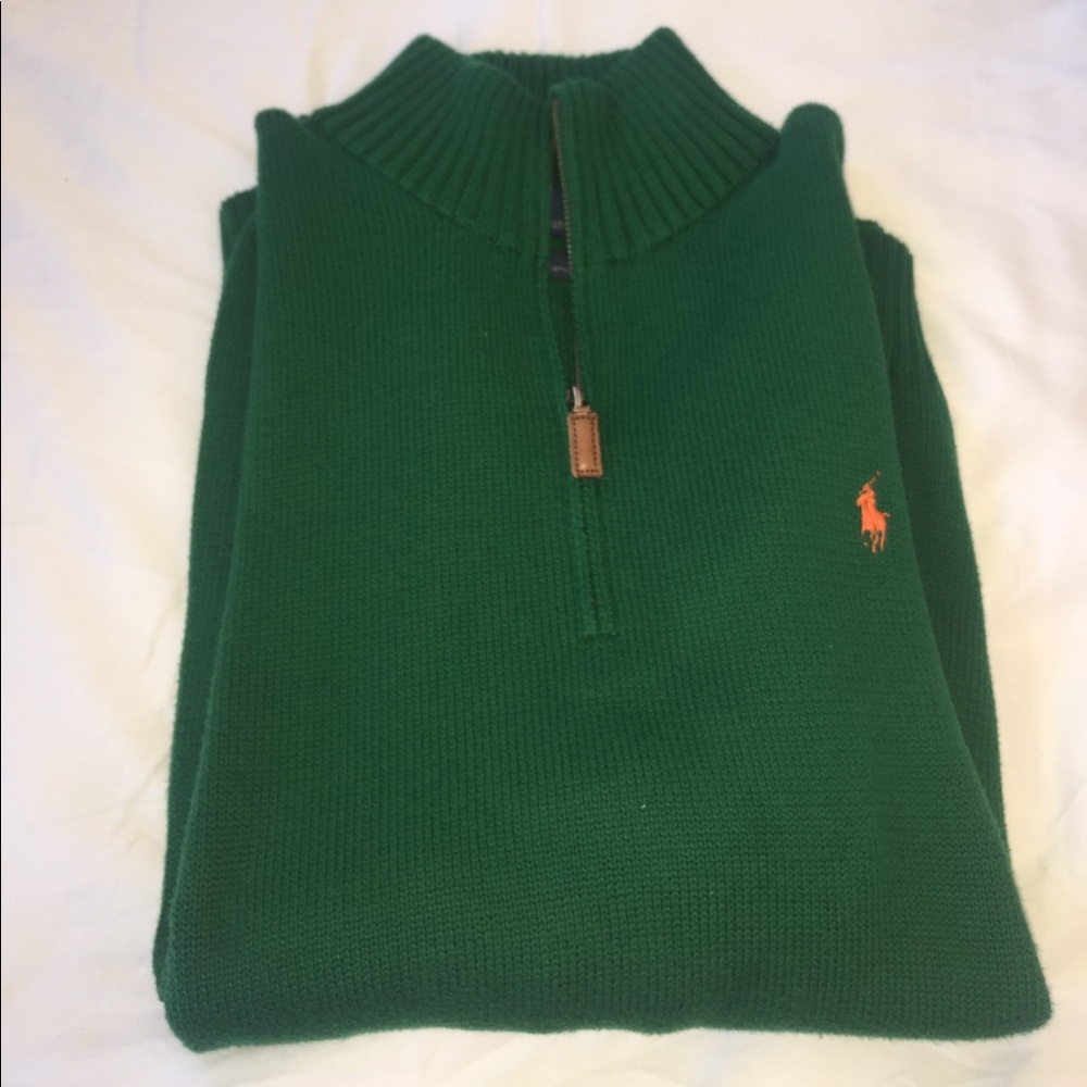 Green Ralph Lauren sweater quarter zip
