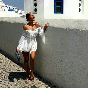 Crepe Off the Shoulder Romper