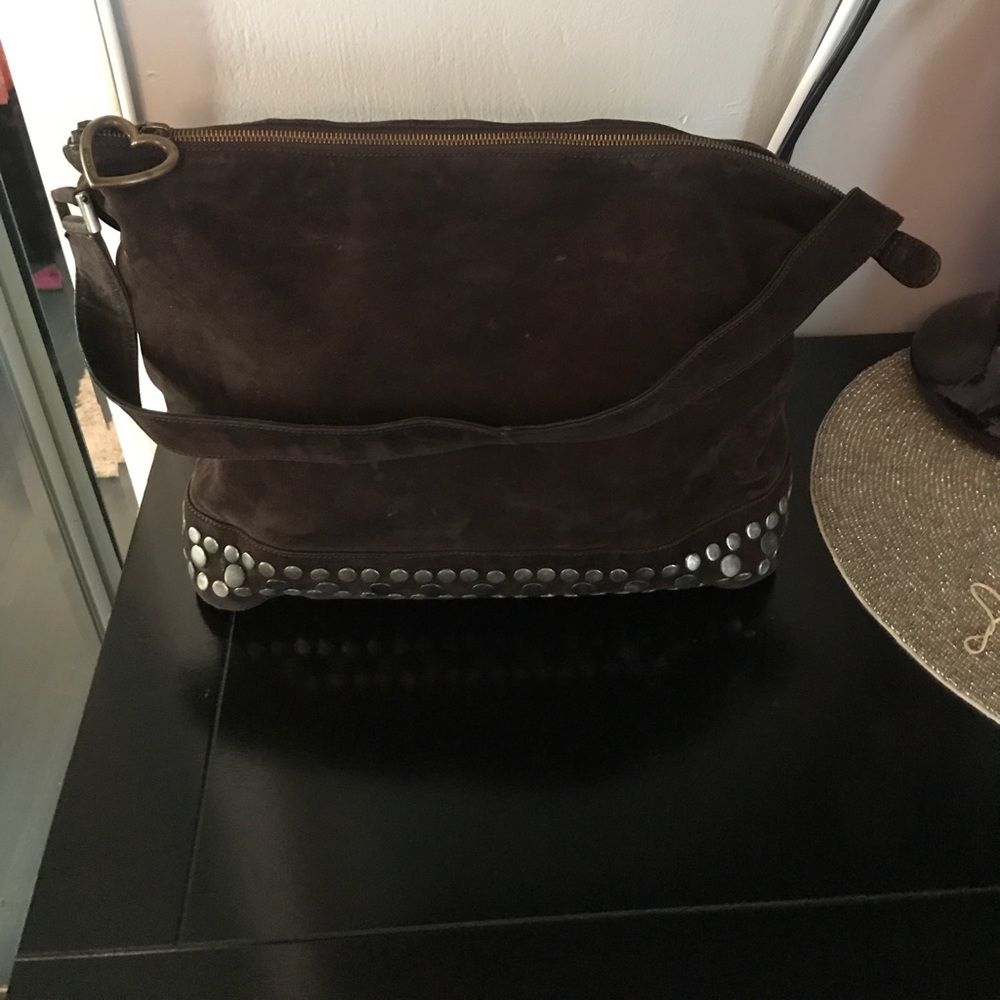 Vintage Moschino Brown Suede Hobo