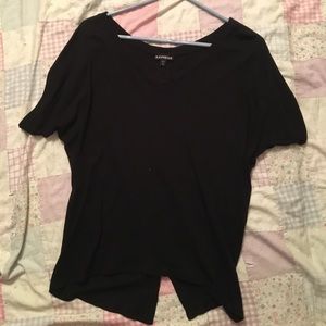 Open back, button up short sleeve shirt