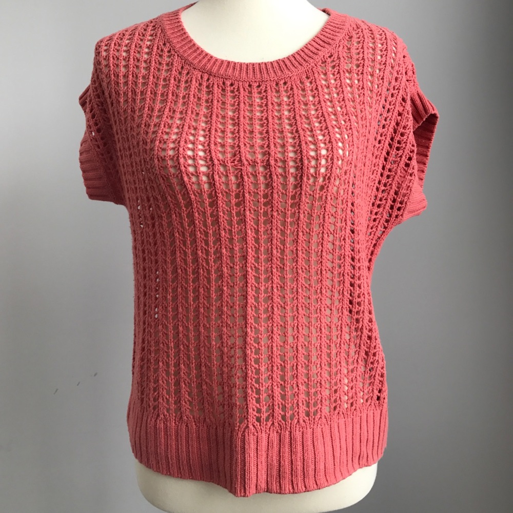Crochet shirt sleeve sweater! Great condition.