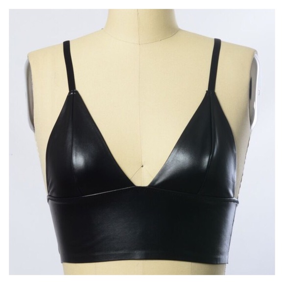 Victoria- Sexy Vegan Leather Bralette - Picture 4 of 5