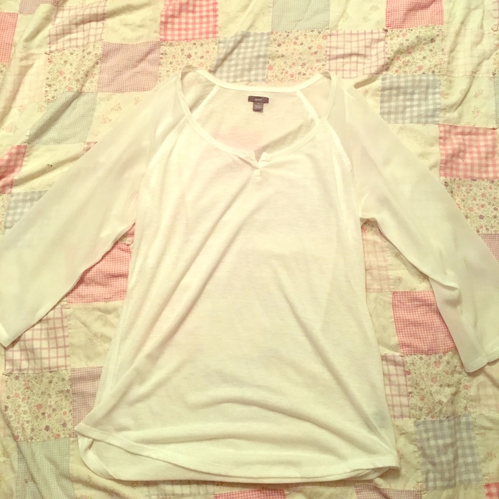 Long sleeve, sheer arms
