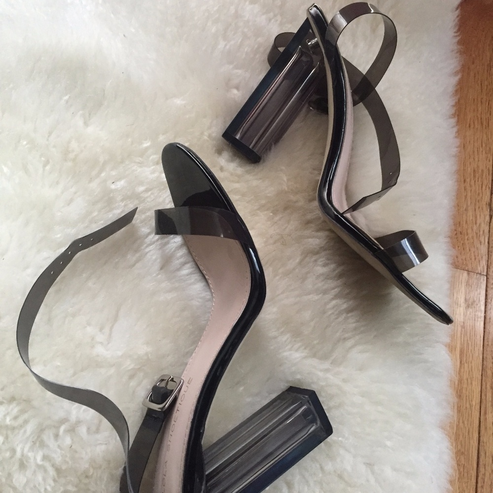 Womens Transparent Open Toe Clear Strap Heels