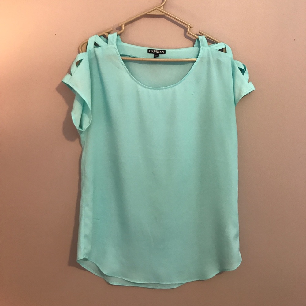 Light teal express blouse