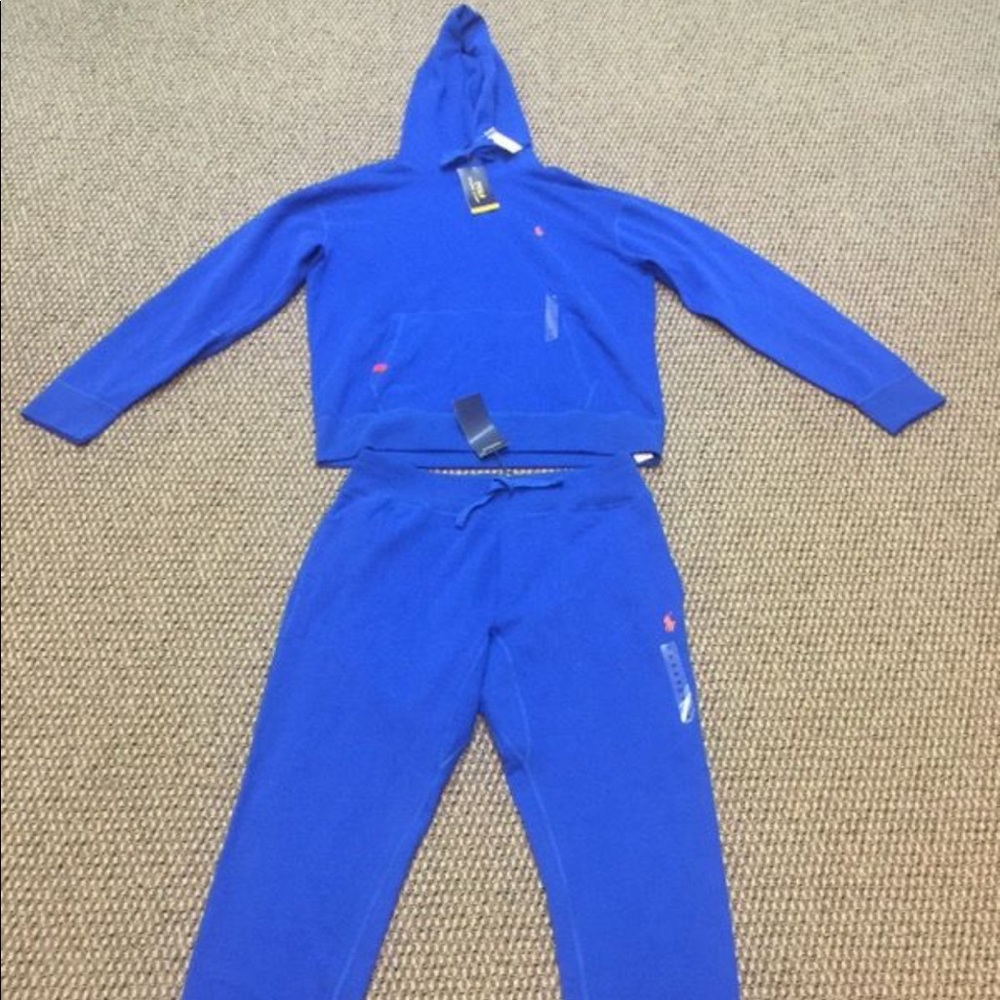 Men's polo sweatsuit color blue