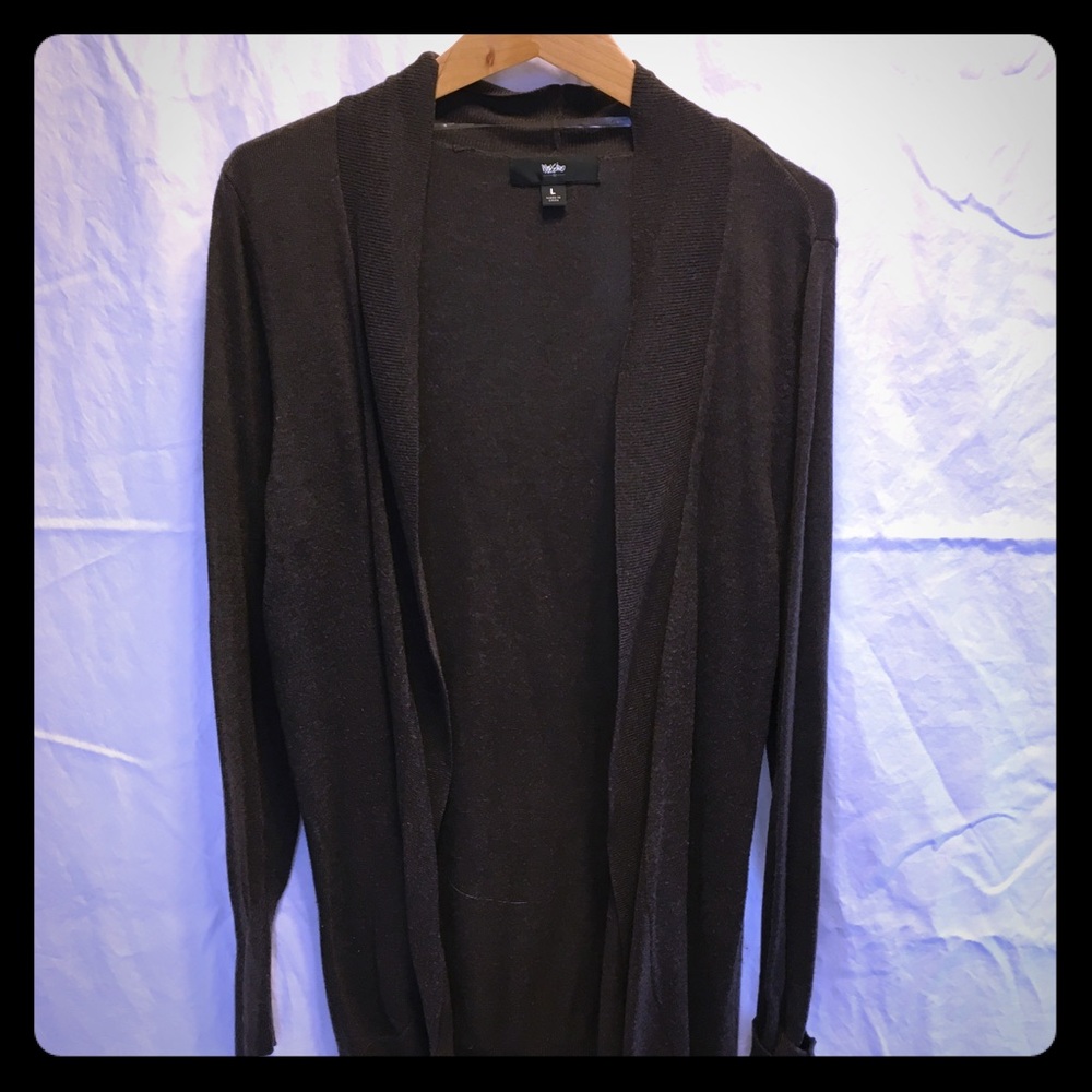 Heathered brown cocoon cardi