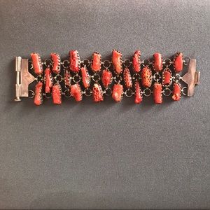 Sterling silver coral bracelet