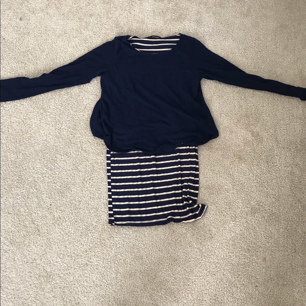 Hail3y:23 striped dress, top attached to dress