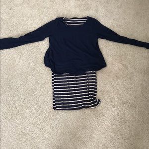 Hail3y:23 striped dress, top attached to dress