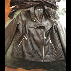 BooHoo Plus Eliza Quilted Faux Leather Jacket