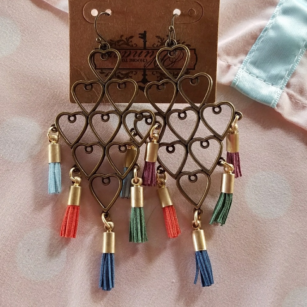 Boho statement tassel earrings - Picture 1 of 2