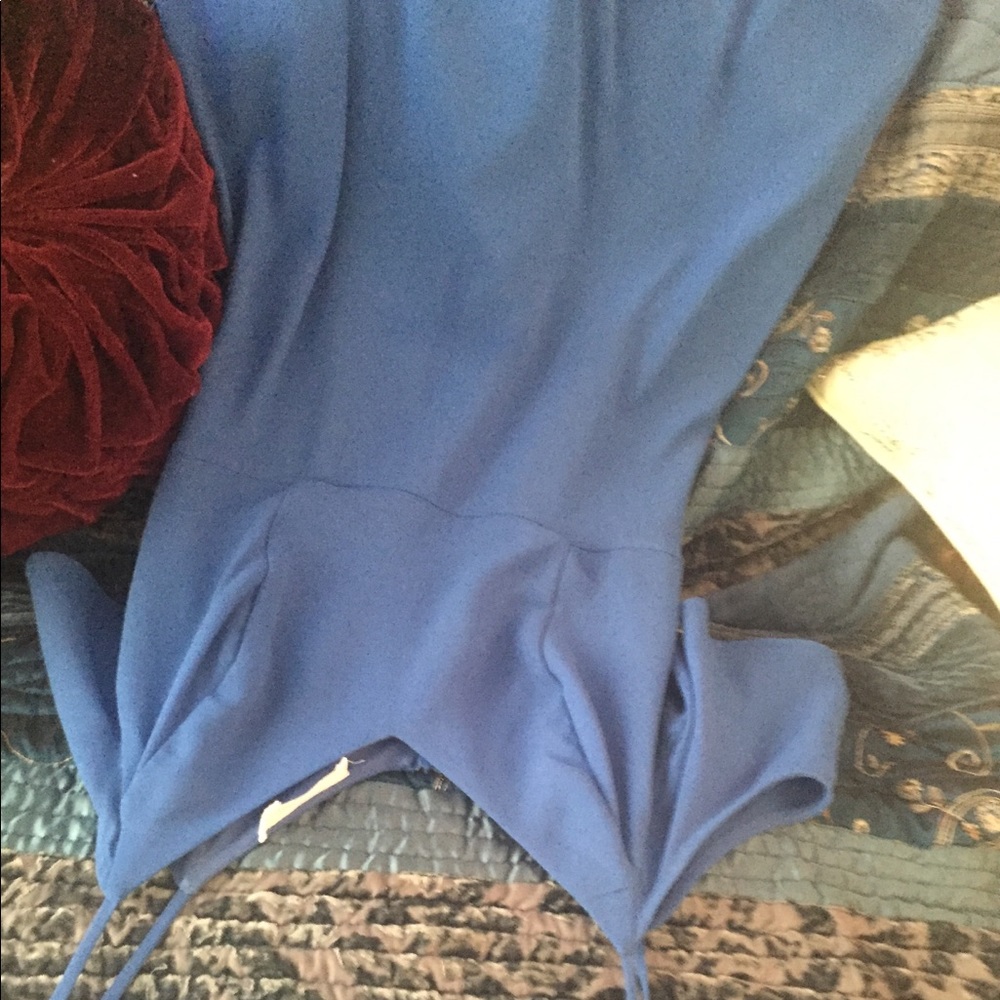 Lush cut out shoulder blue sun dress