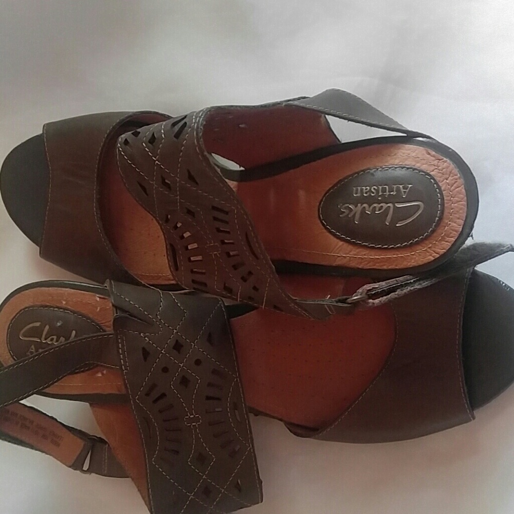 Clark's olive green shoes