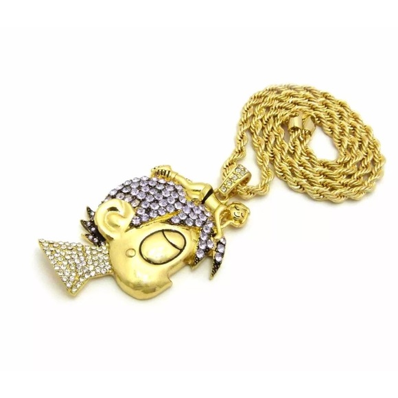 LIL UZI VERT Cartoon Hip Hop Necklace Pendant Set - Picture 3 of 3