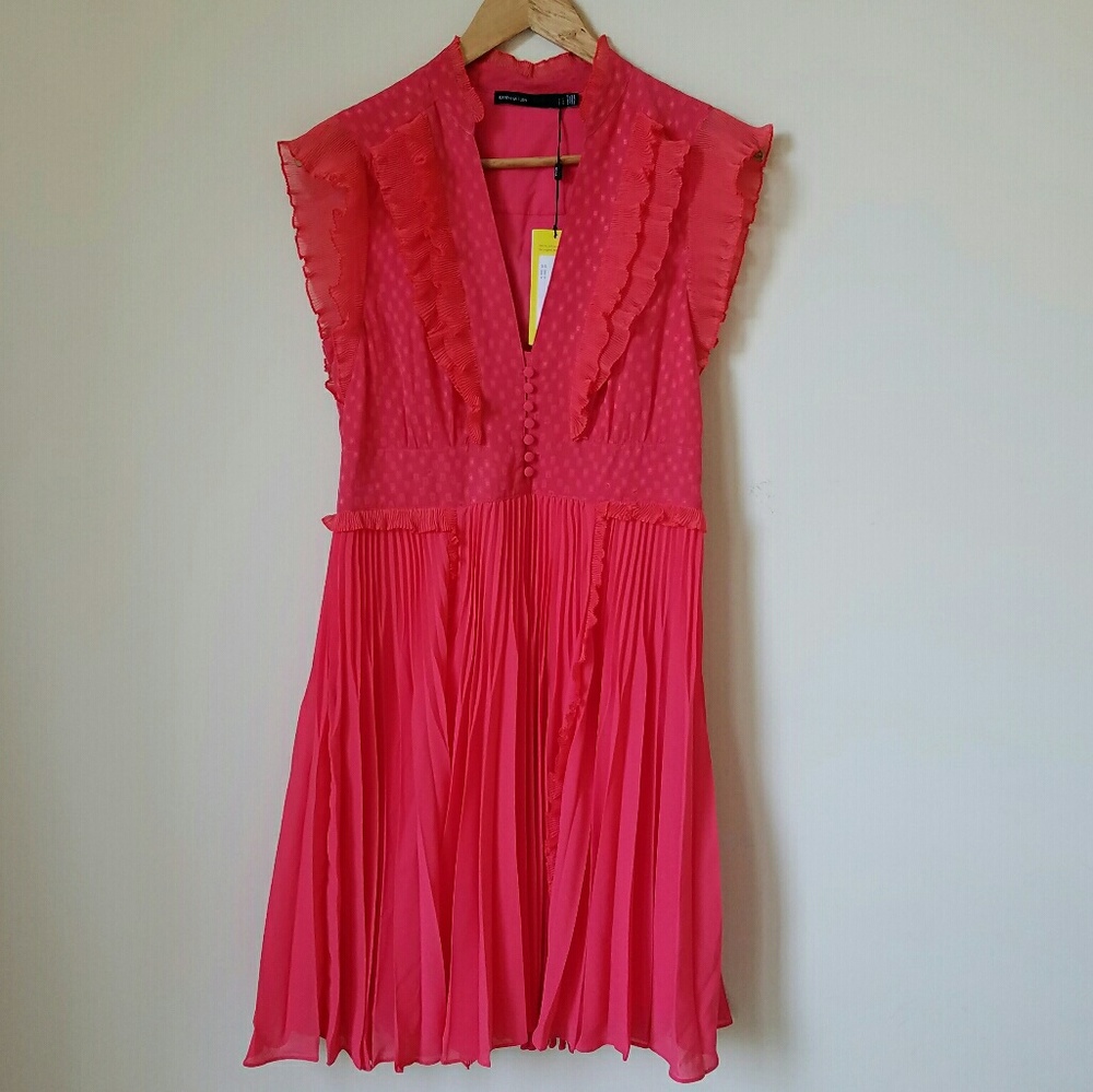 Karen Millen Coral Dress NEW SIZE 10