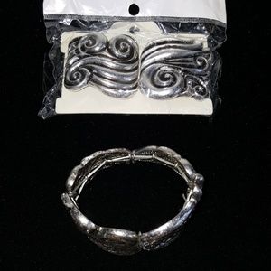 Silver tone cuff bracelet