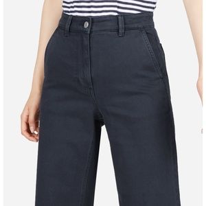 Everlane Wide Leg Crop Pant Navy Blue