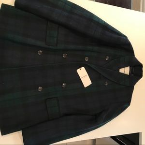 Ben Sherman plaid pea coat