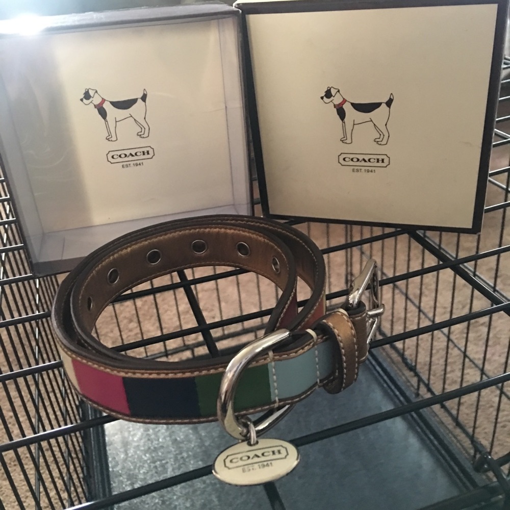 Authentic Coach dog collar.