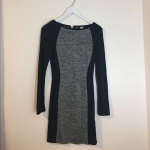 H&M Heather Grey and Black bodycon dress