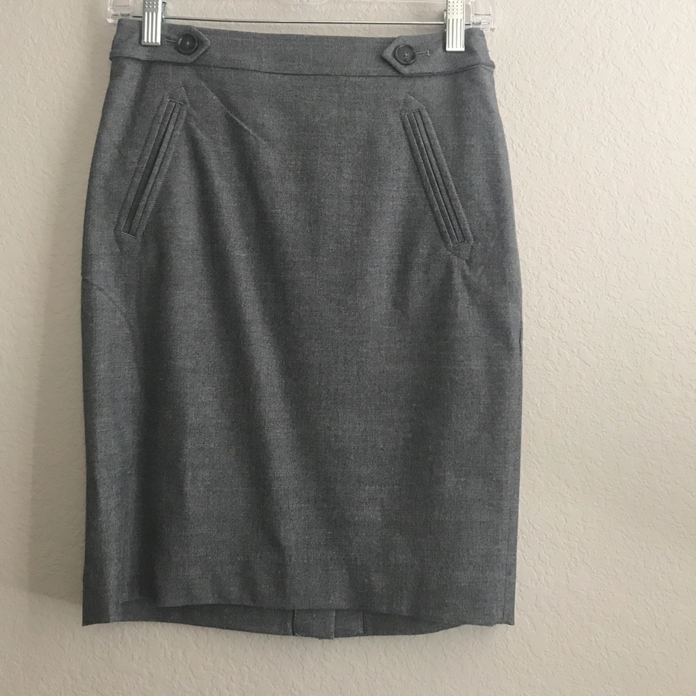Ann Taylor Pencil Skirt. Button and tab detail.
