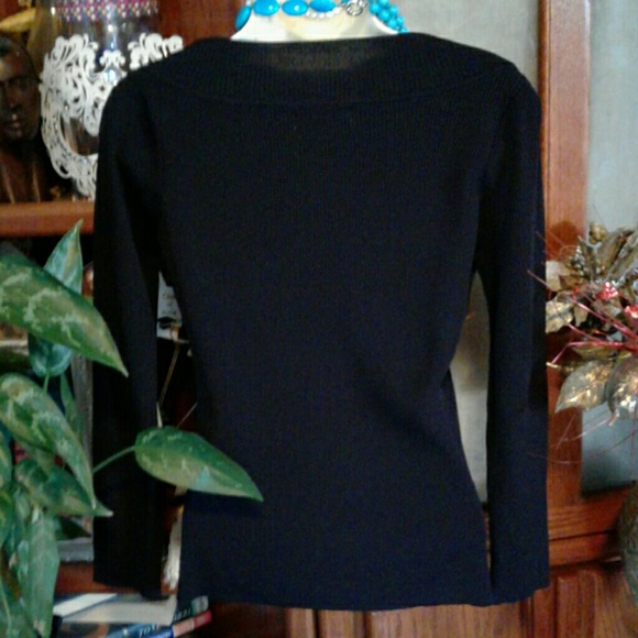 BC BLACK CAT FASHIONS BLACK RIBBED SWEATER - Picture 2 of 3