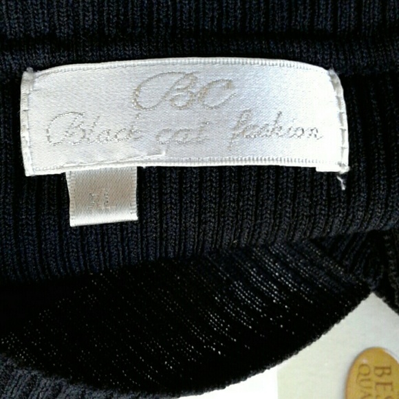 BC BLACK CAT FASHIONS BLACK RIBBED SWEATER - Picture 3 of 3