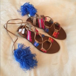 "Brash" brand bohemian tie up sandals
