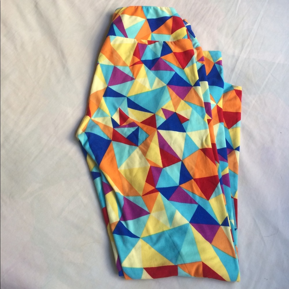 Bright colored geometric pattern LulaRoe leggings