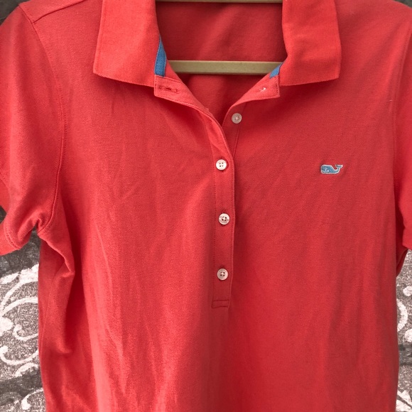 Coral Vineyard vines women’s polo sz L - Picture 2 of 4