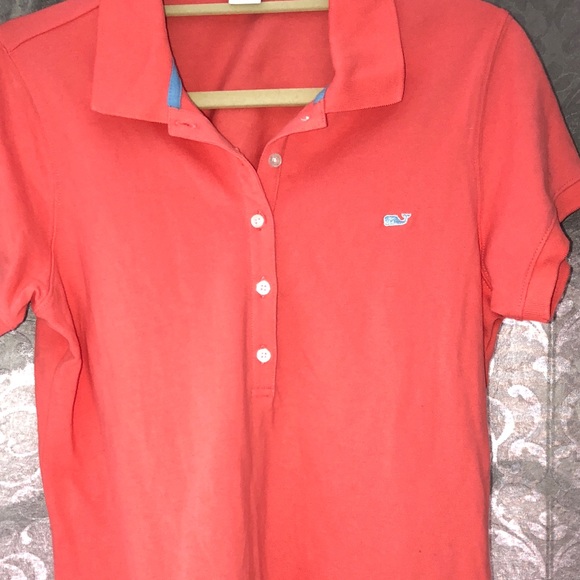 Coral Vineyard vines women’s polo sz L - Picture 4 of 4